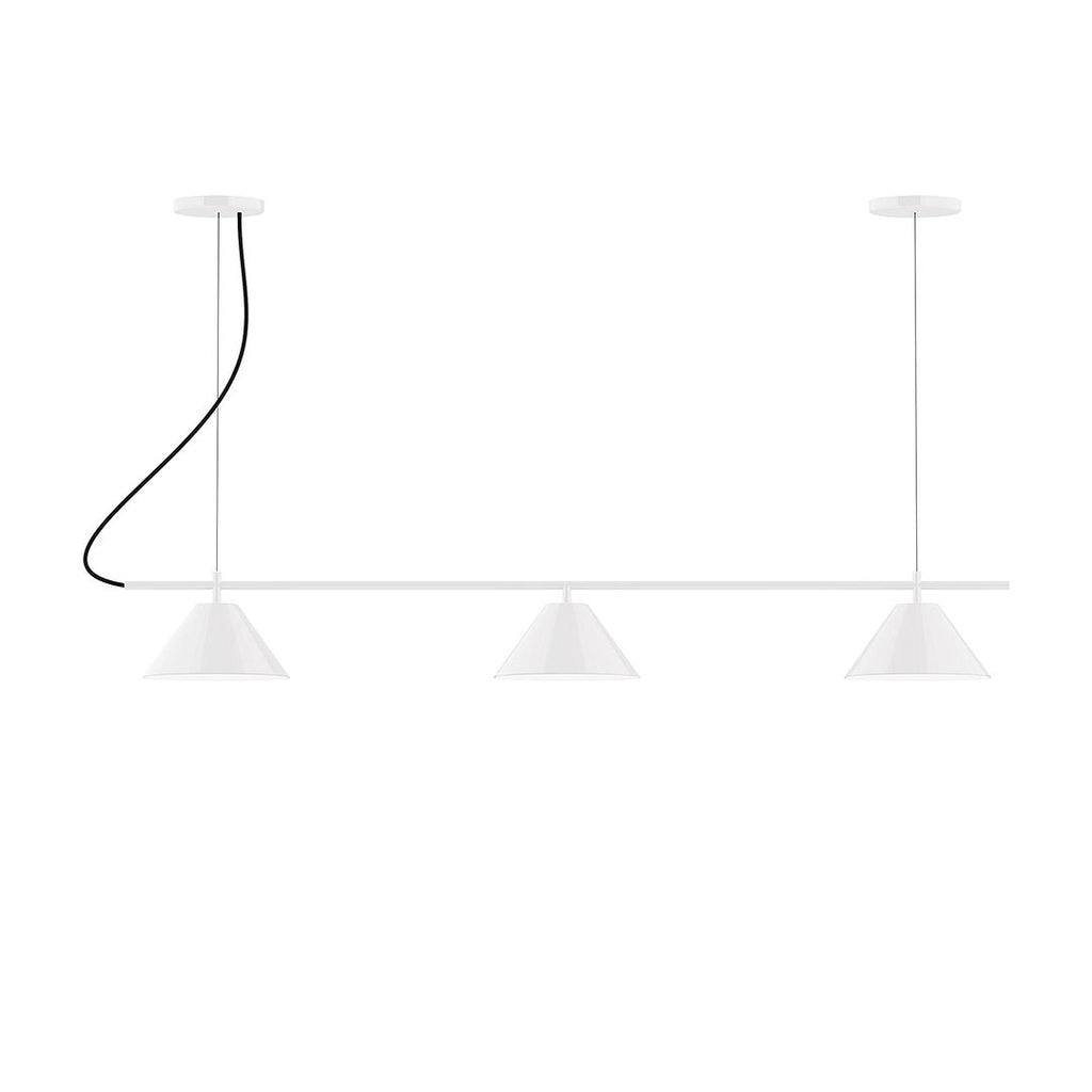 3-Light Linear Axis Chandelier, White - CHA421-44