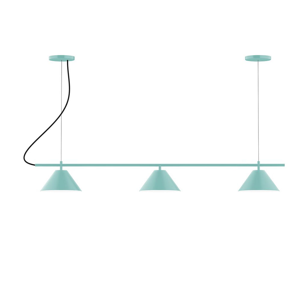 3-Light Linear Axis Chandelier, Sea Green - CHA421-48