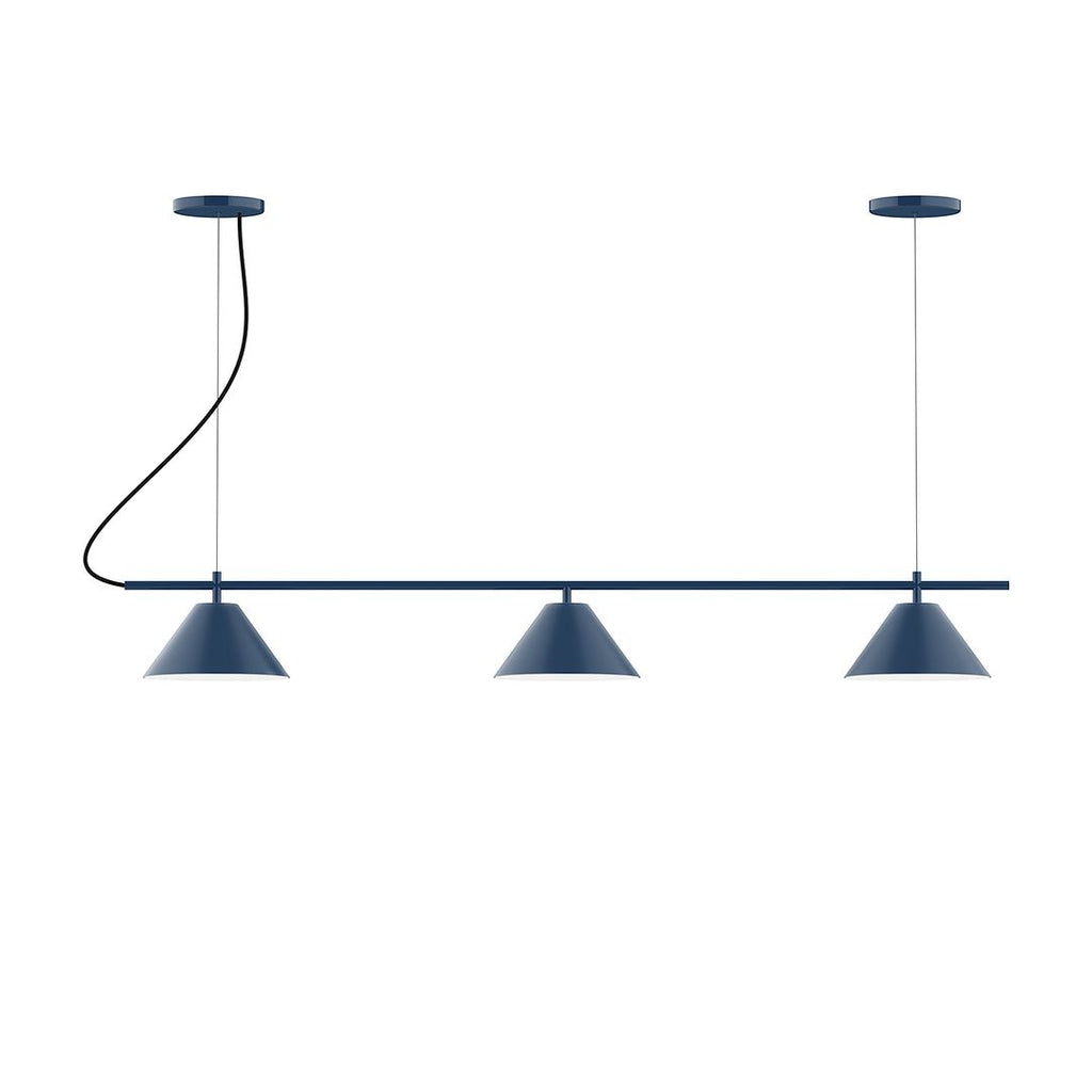 3-Light Linear Axis Chandelier, Navy - CHA421-50