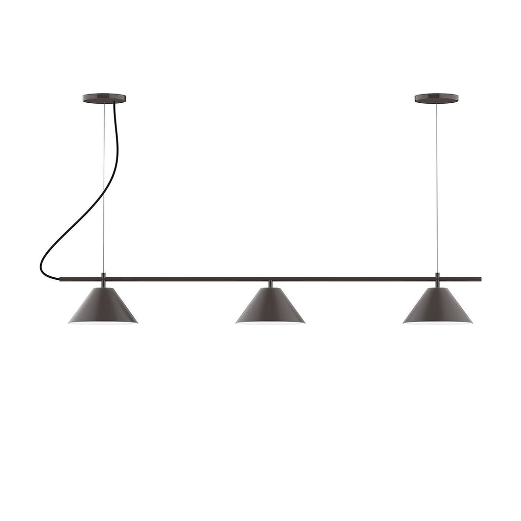 3-Light Linear Axis Chandelier, Architectural Bronze - CHA421-51