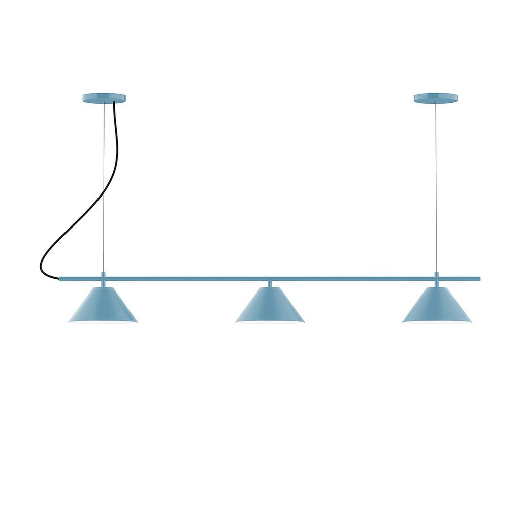 3-Light Linear Axis Chandelier, Light Blue - CHA421-54