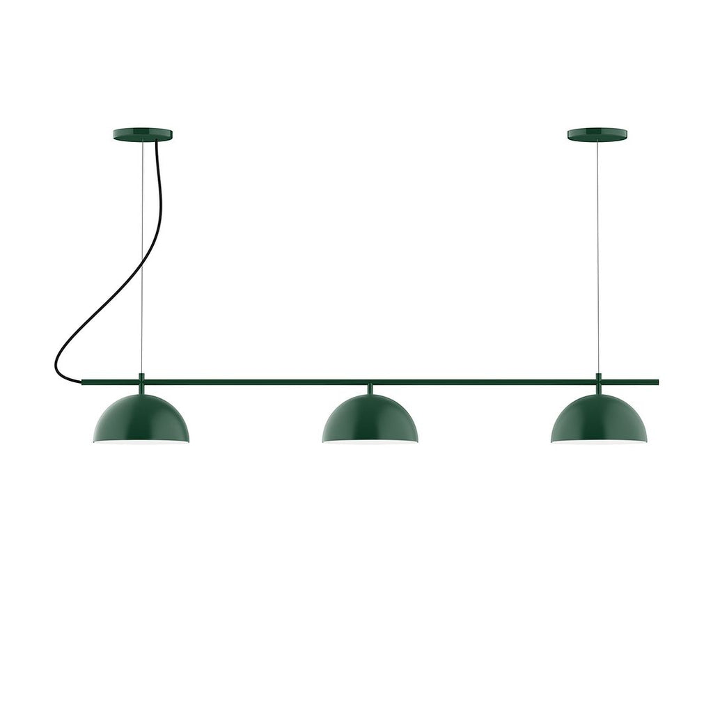 3-Light Linear Axis Chandelier, Forest Green - CHA431-42