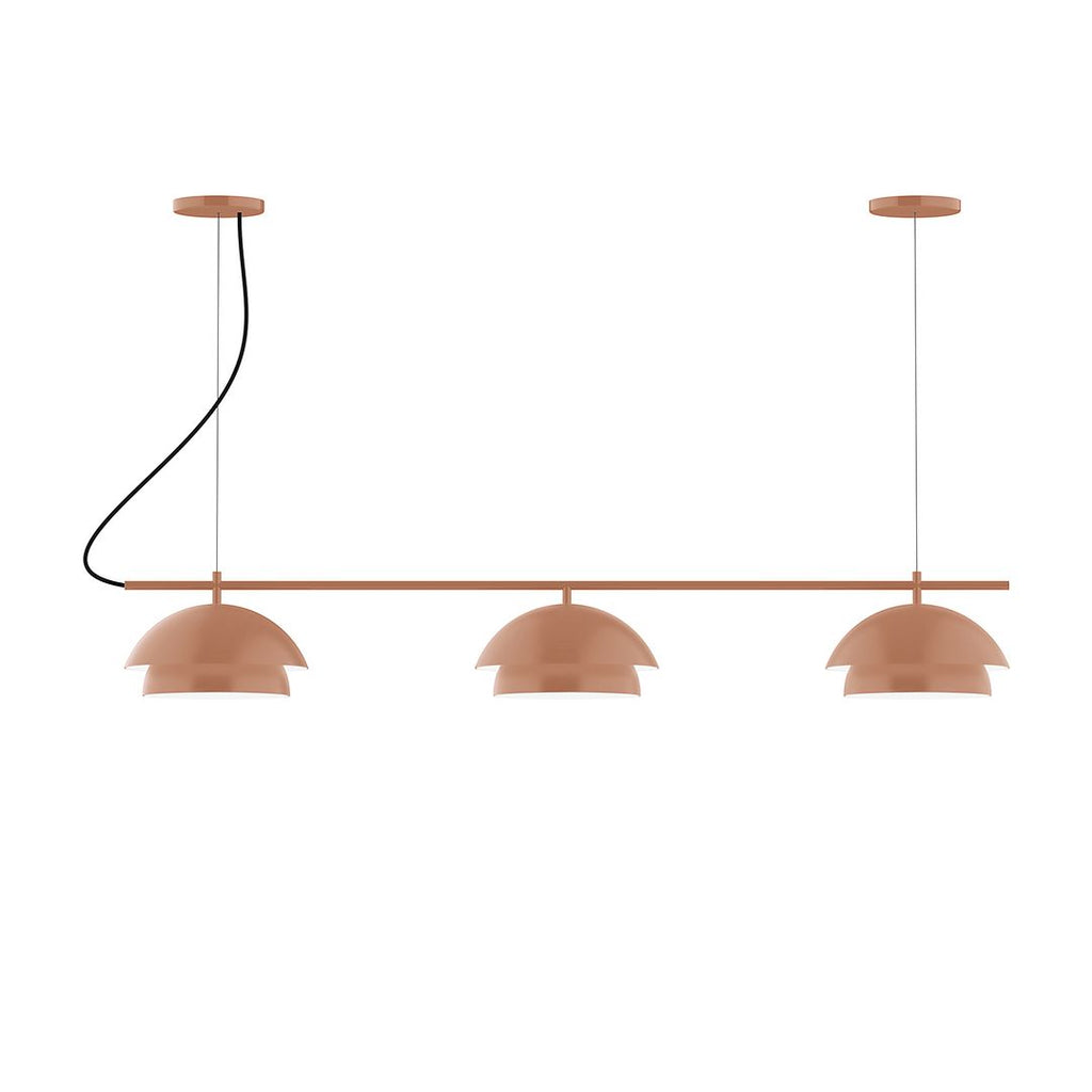 3-Light Linear Axis Chandelier, Terracotta - CHAX445-19