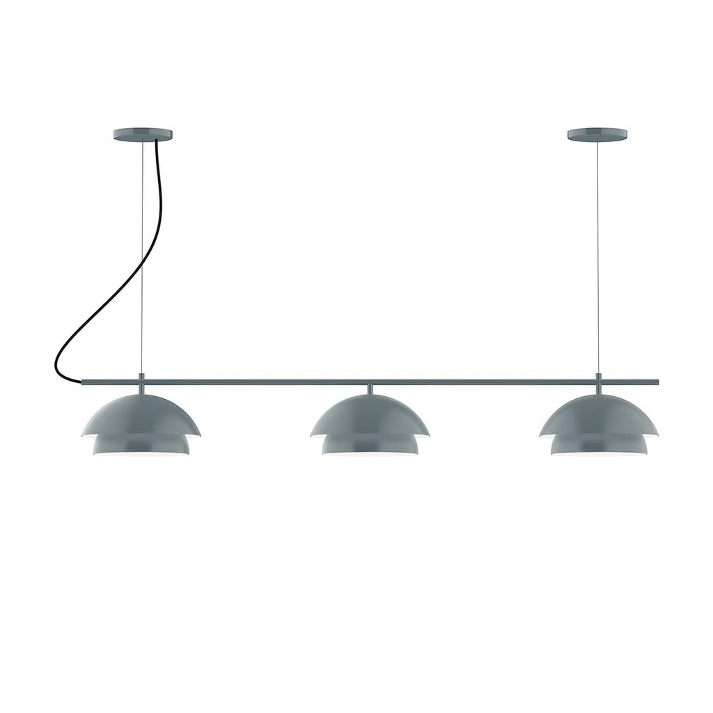 3-Light Linear Axis Chandelier, Slate Gray - CHAX445-40