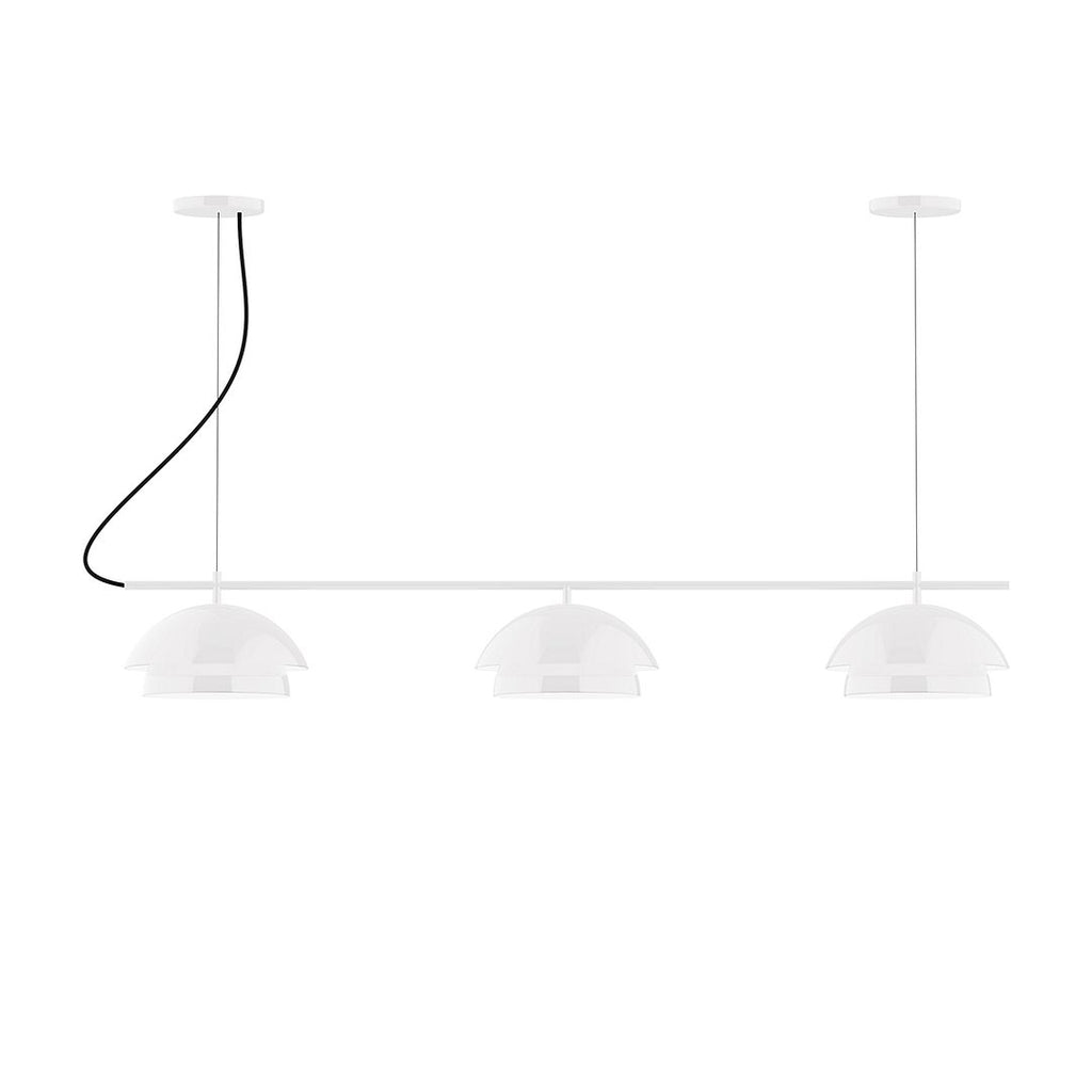 3-Light Linear Axis Chandelier, White - CHAX445-44