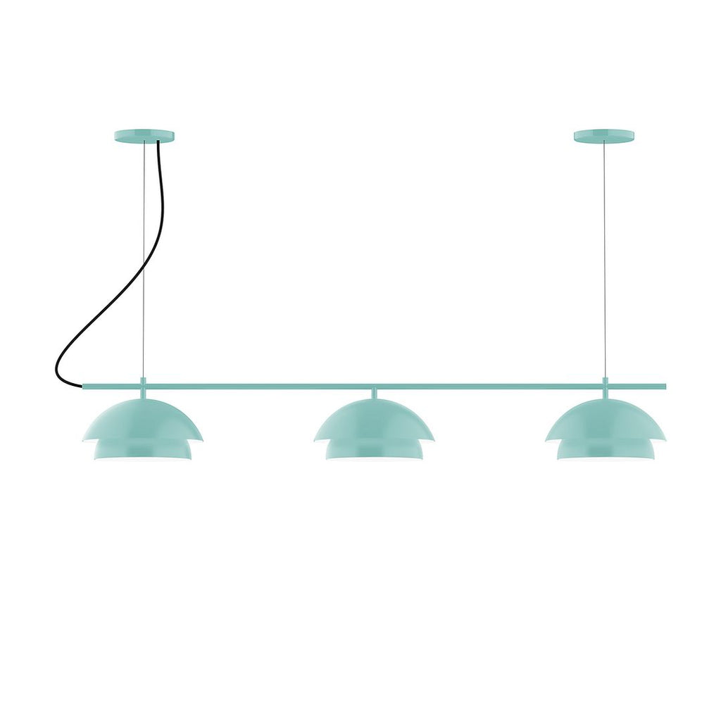 3-Light Linear Axis Chandelier, Sea Green - CHAX445-48