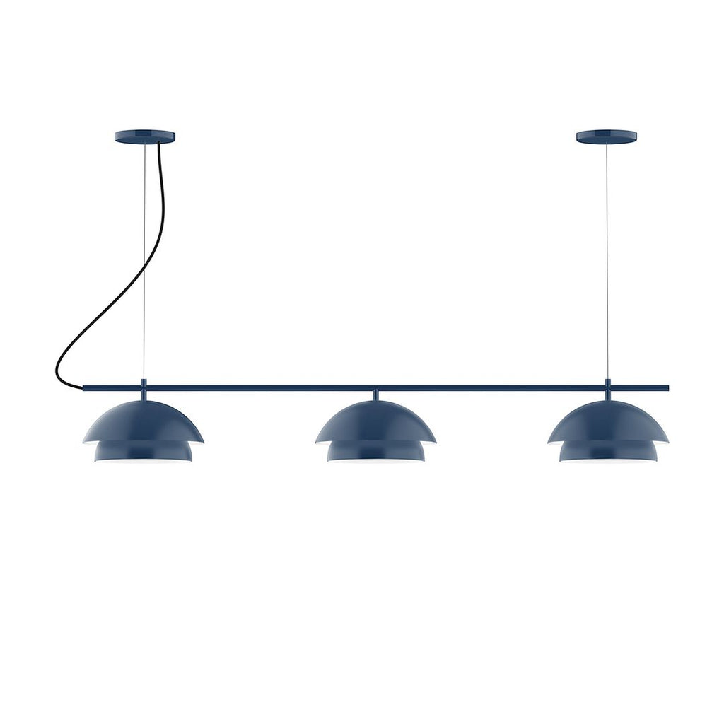 3-Light Linear Axis Chandelier, Navy - CHAX445-50