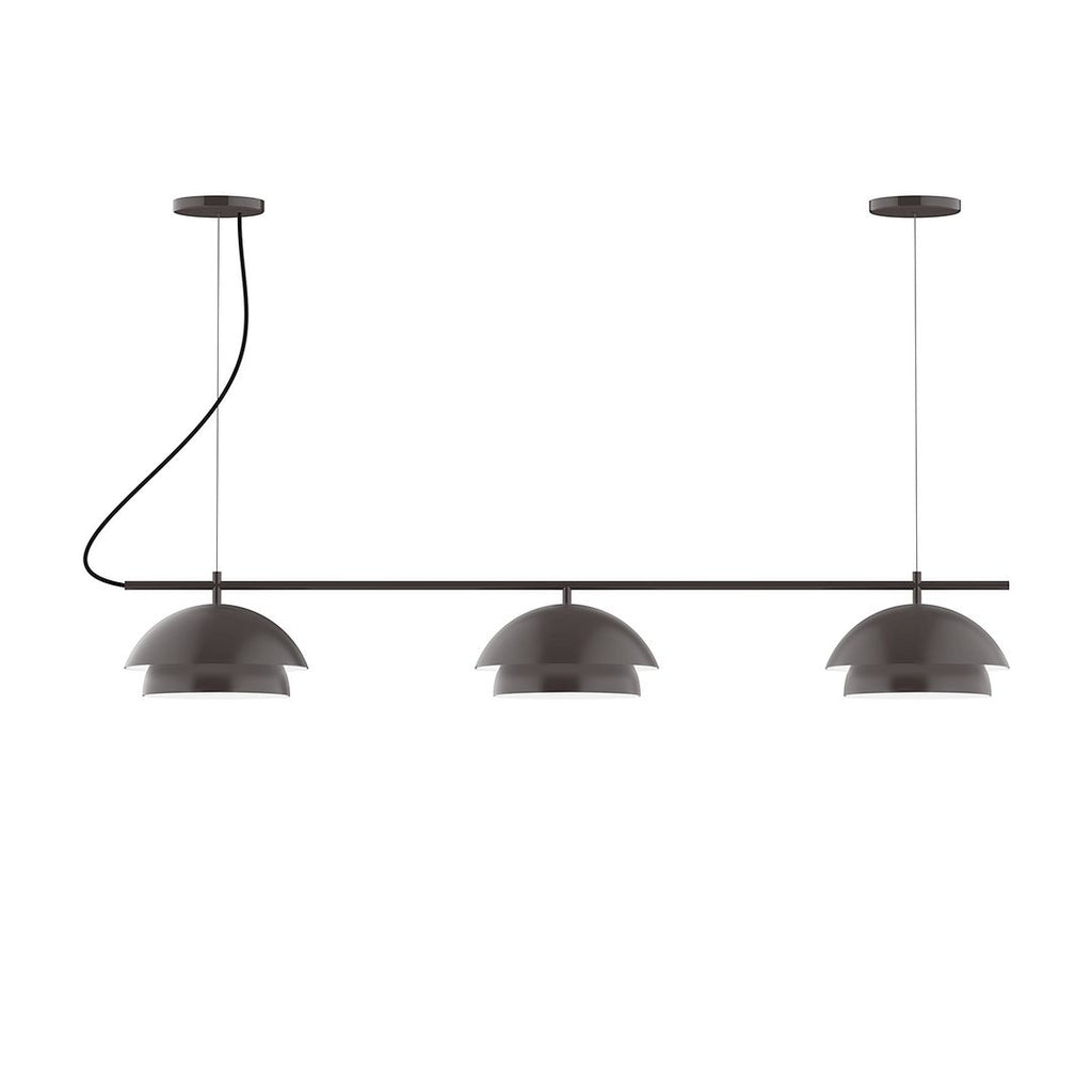 3-Light Linear Axis Chandelier, Architectural Bronze - CHAX445-51