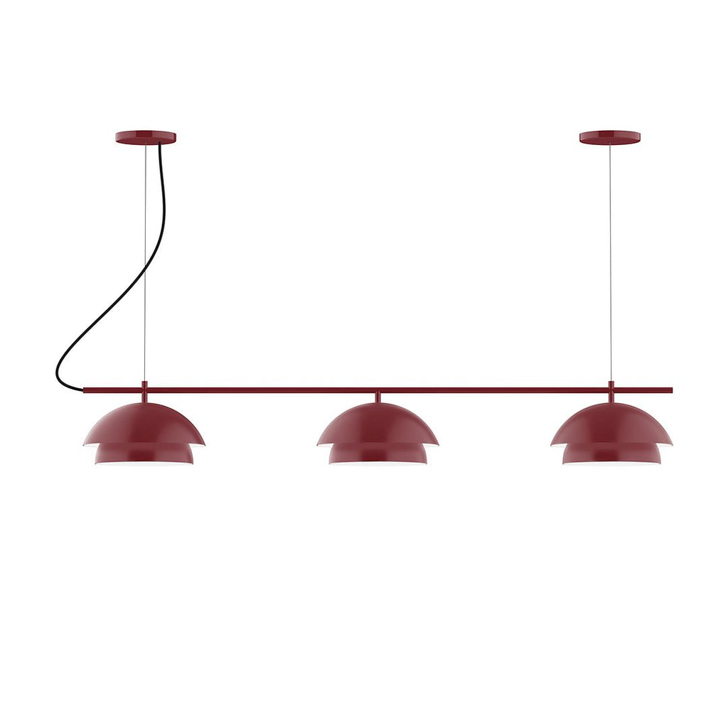 3-Light Linear Axis Chandelier, Barn Red - CHAX445-55