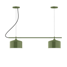 2-Light Linear Axis Chandelier, Fern Green - CHB419-22