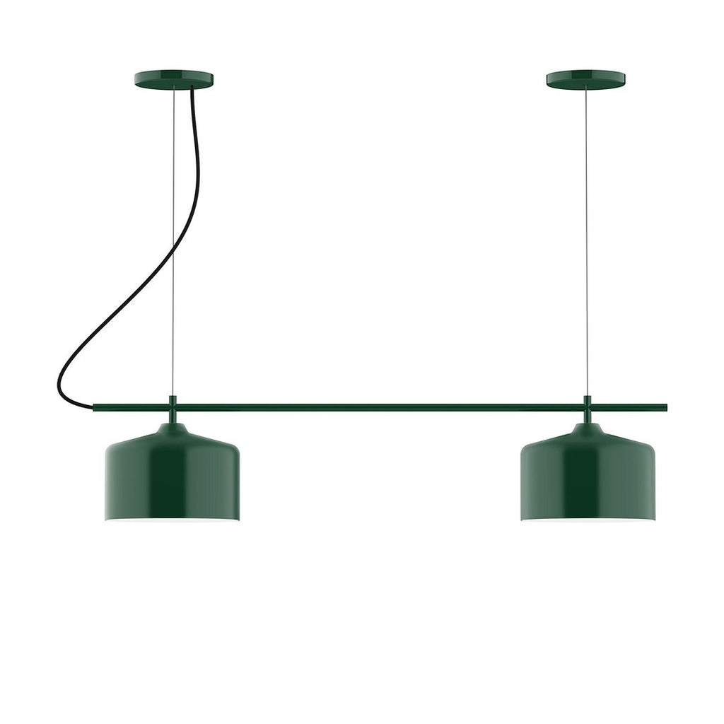 2-Light Linear Axis Chandelier, Forest Green - CHB419-42