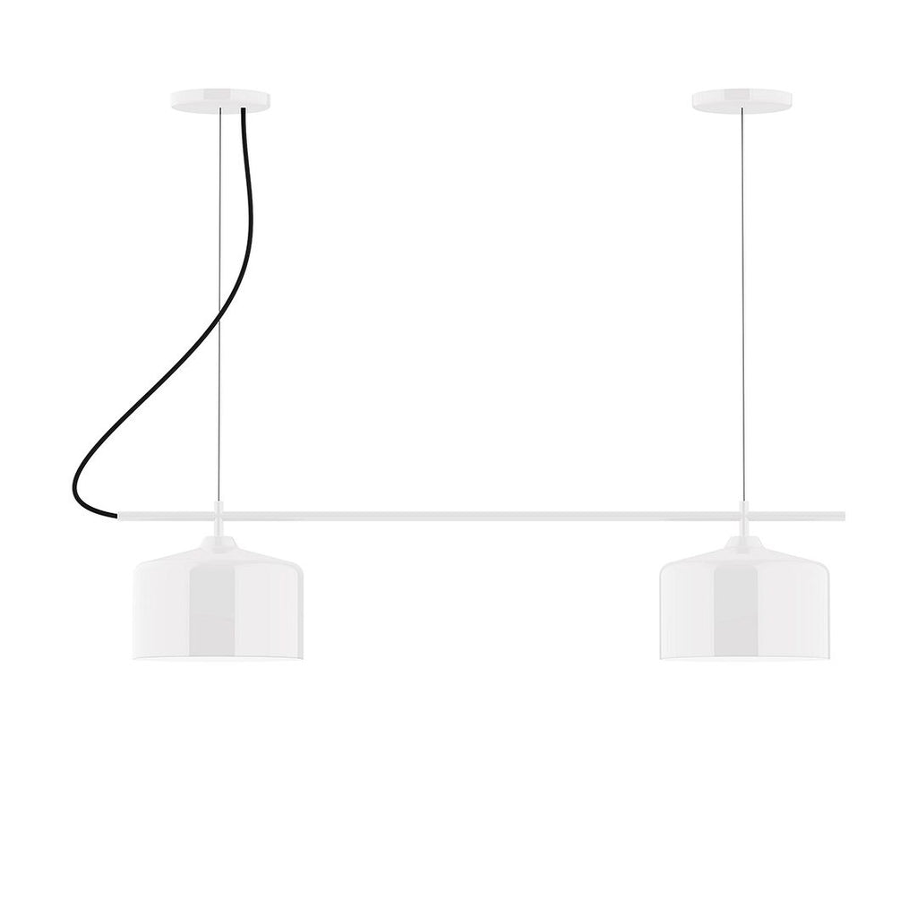 2-Light Linear Axis Chandelier, White - CHB419-44