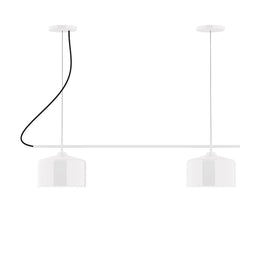 2-Light Linear Axis Chandelier, White - CHB419-44