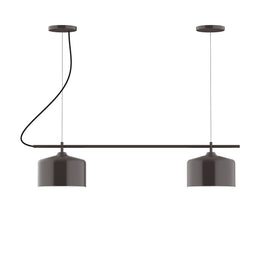 2-Light Linear Axis Chandelier, Architectural Bronze - CHB419-51