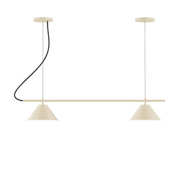 2-Light Linear Axis Chandelier, Cream - CHB421-16