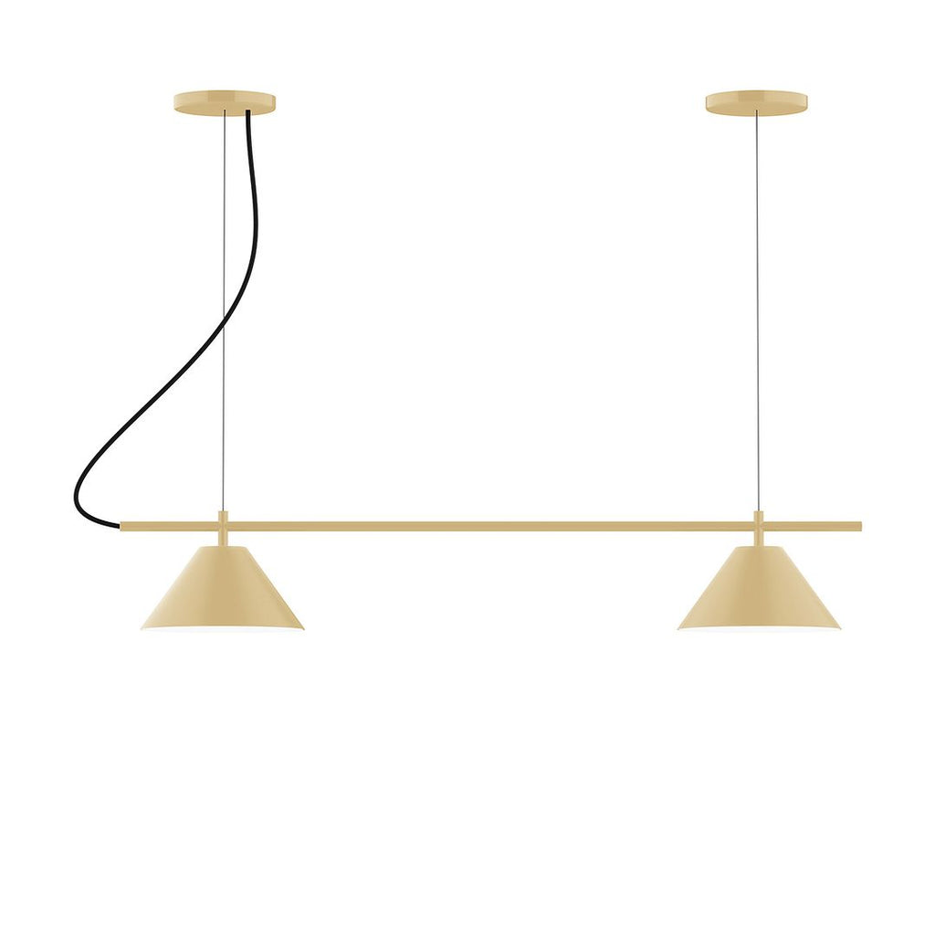 2-Light Linear Axis Chandelier, Ivory - CHB421-17