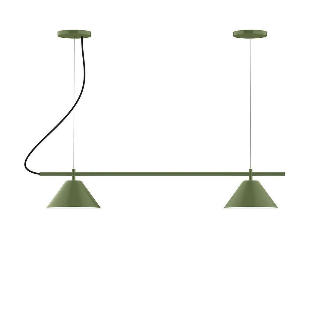 2-Light Linear Axis Chandelier, Fern Green - CHB421-22