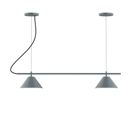 2-Light Linear Axis Chandelier, Slate Gray - CHB421-40