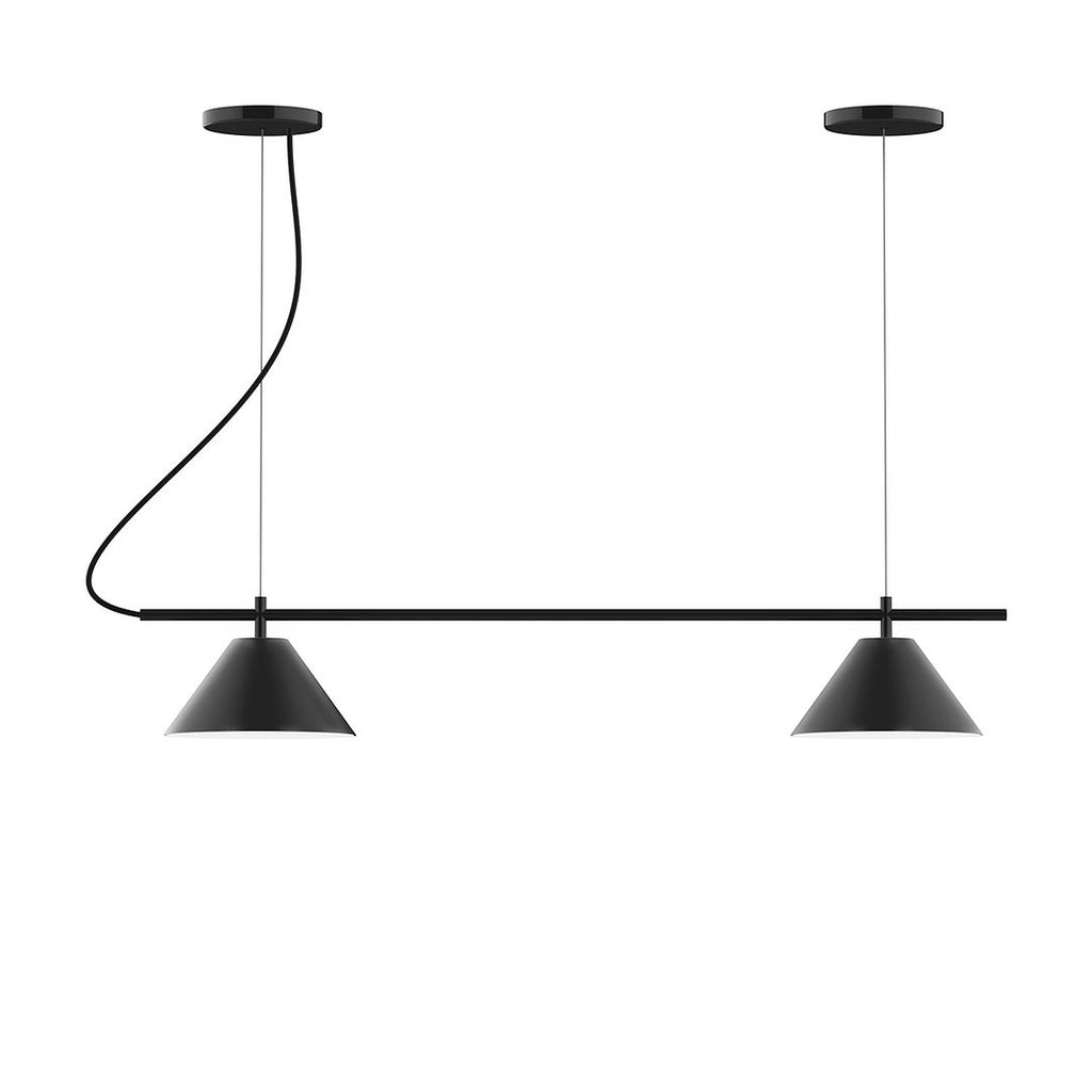 2-Light Linear Axis Chandelier, Black - CHB421-41