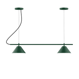 2-Light Linear Axis Chandelier, Forest Green - CHB421-42