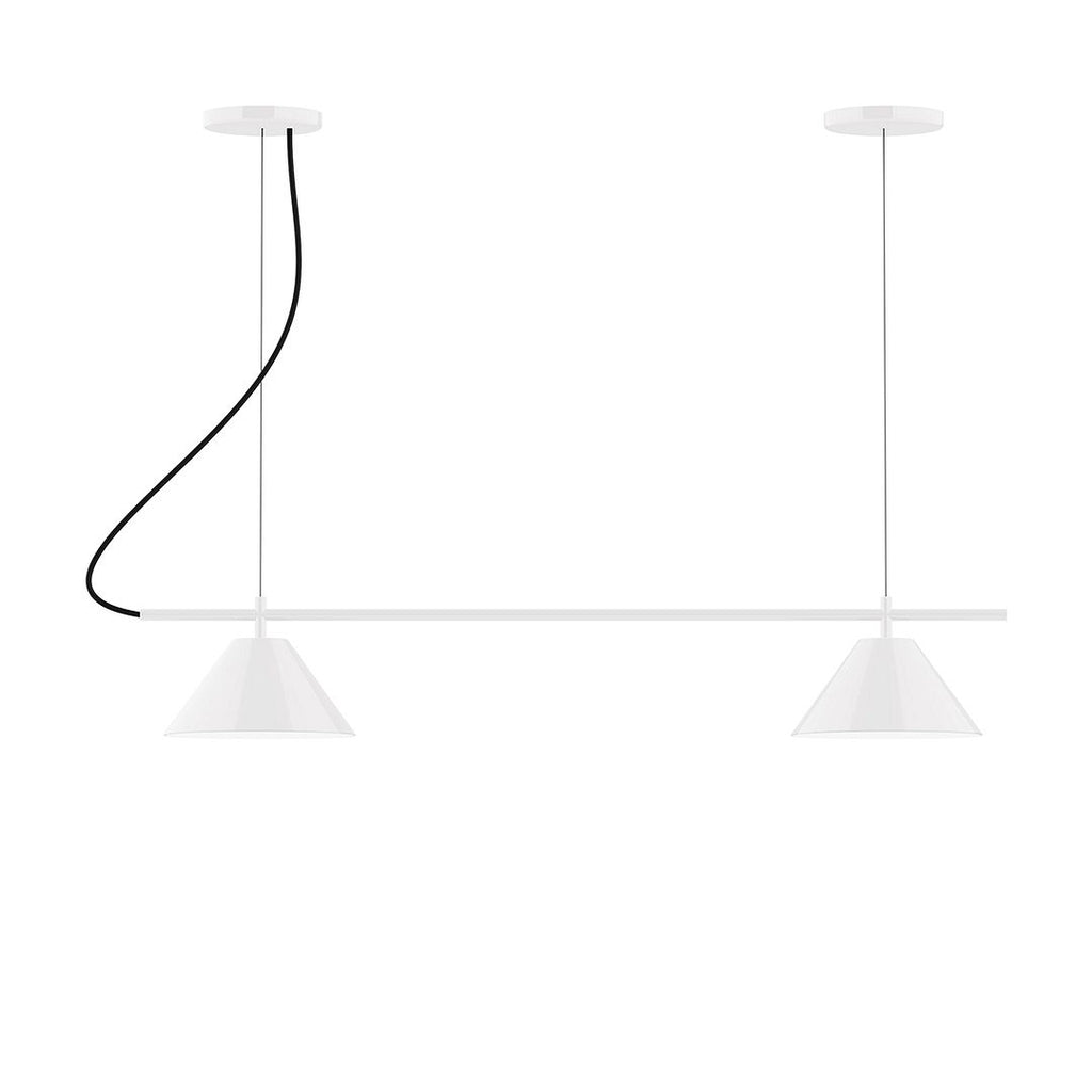 2-Light Linear Axis Chandelier, White - CHB421-44