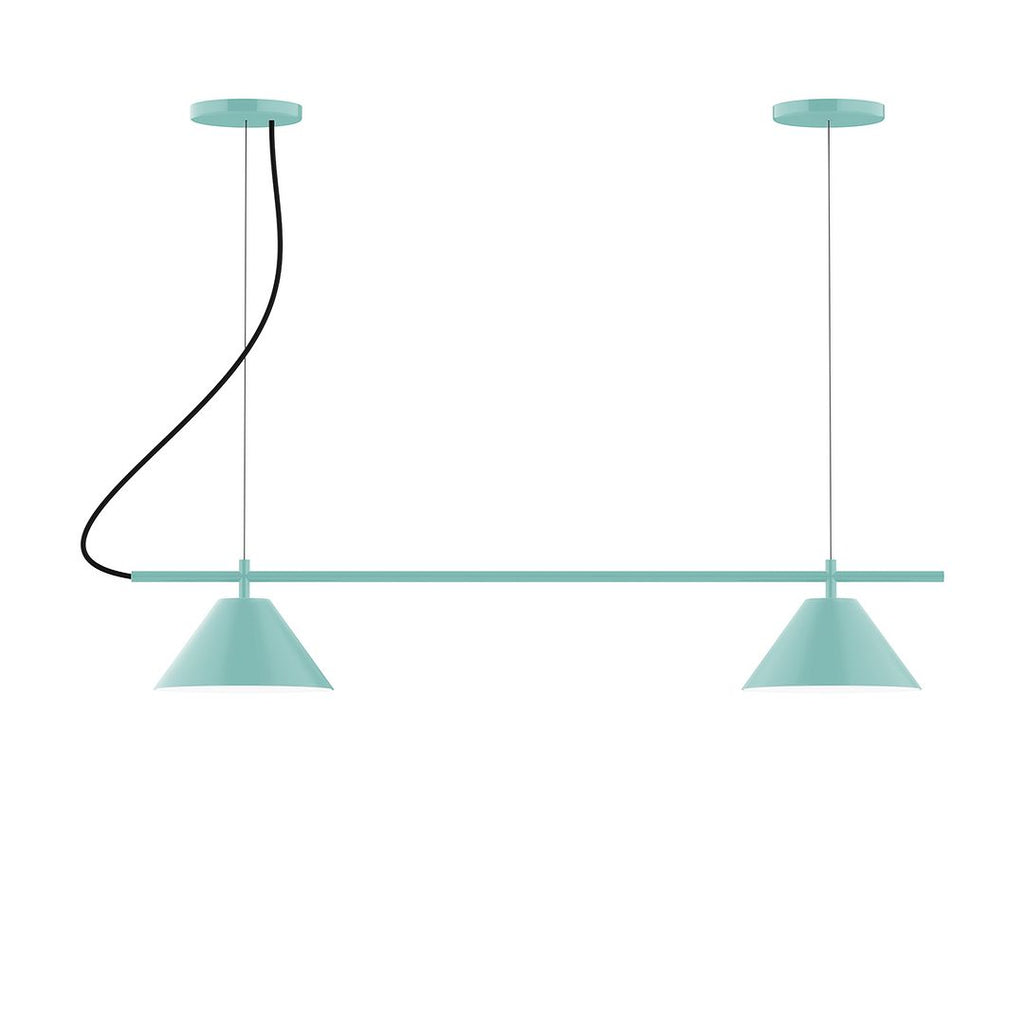 2-Light Linear Axis Chandelier, Sea Green - CHB421-48