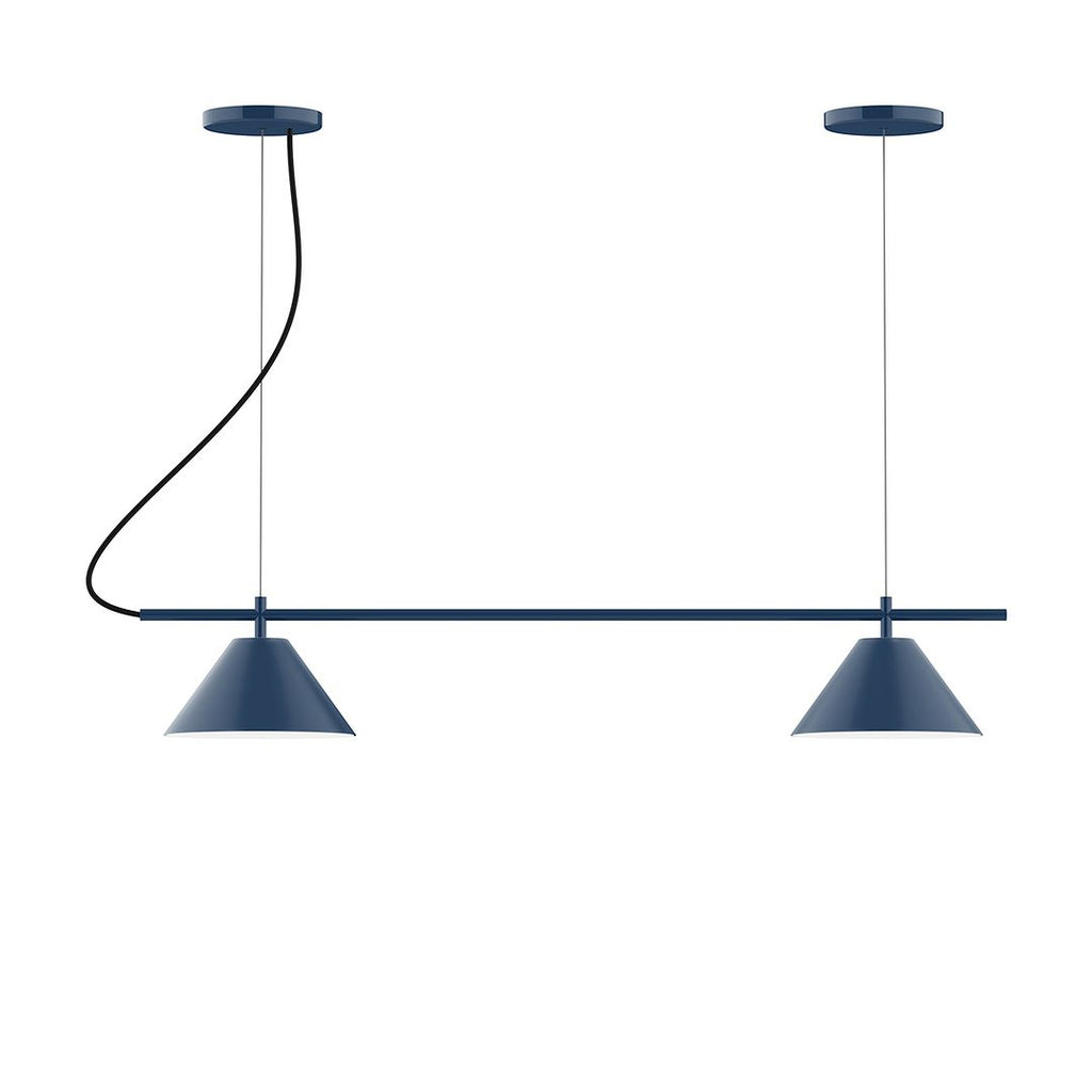 2-Light Linear Axis Chandelier, Navy - CHB421-50