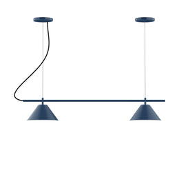 2-Light Linear Axis Chandelier, Navy - CHB421-50