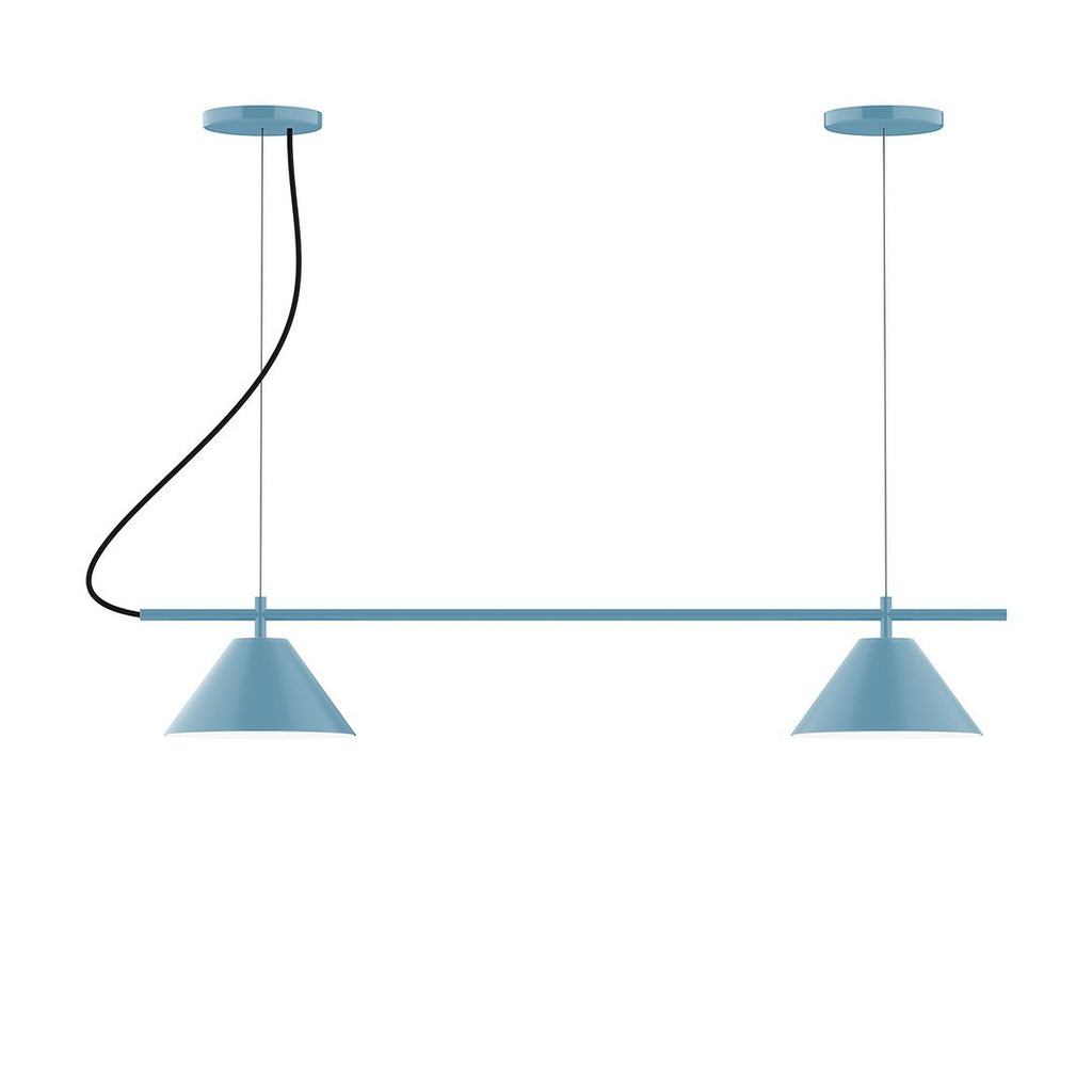 2-Light Linear Axis Chandelier, Light Blue - CHB421-54