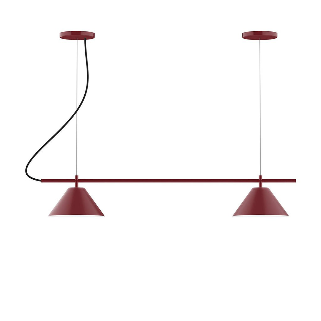 2-Light Linear Axis Chandelier, Barn Red - CHB421-55