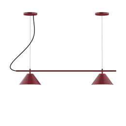 2-Light Linear Axis Chandelier, Barn Red - CHB421-55