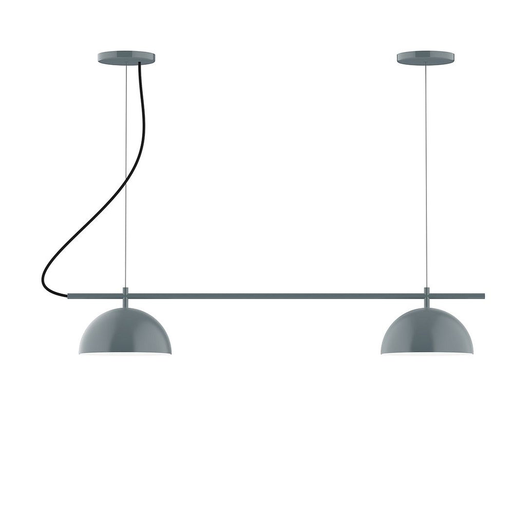 2-Light Linear Axis Chandelier, Slate Gray - CHB431-40