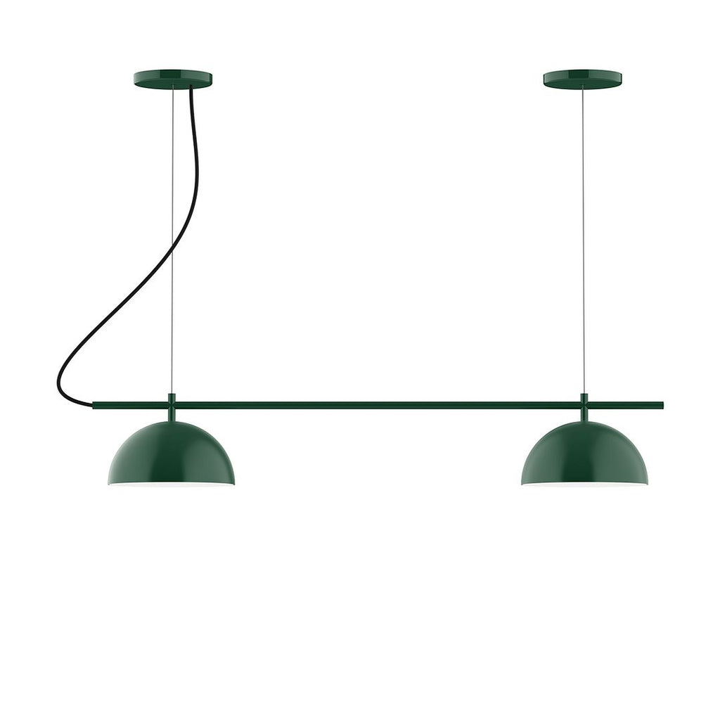 2-Light Linear Axis Chandelier, Forest Green - CHB431-42