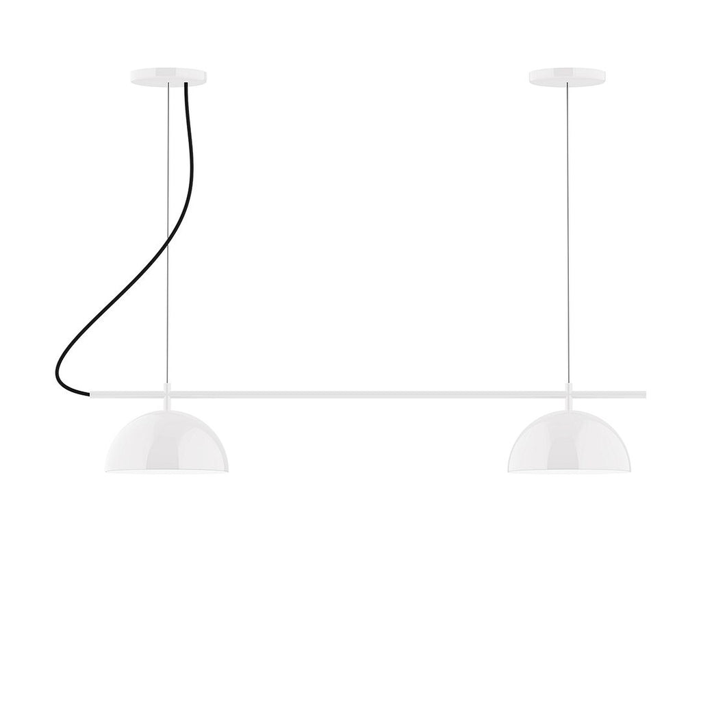 2-Light Linear Axis Chandelier, White - CHB431-44