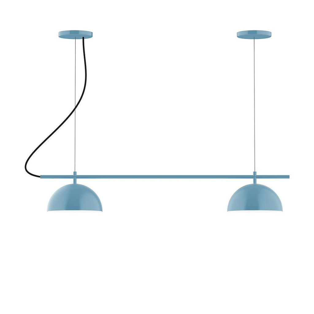 2-Light Linear Axis Chandelier, Light Blue - CHB431-54