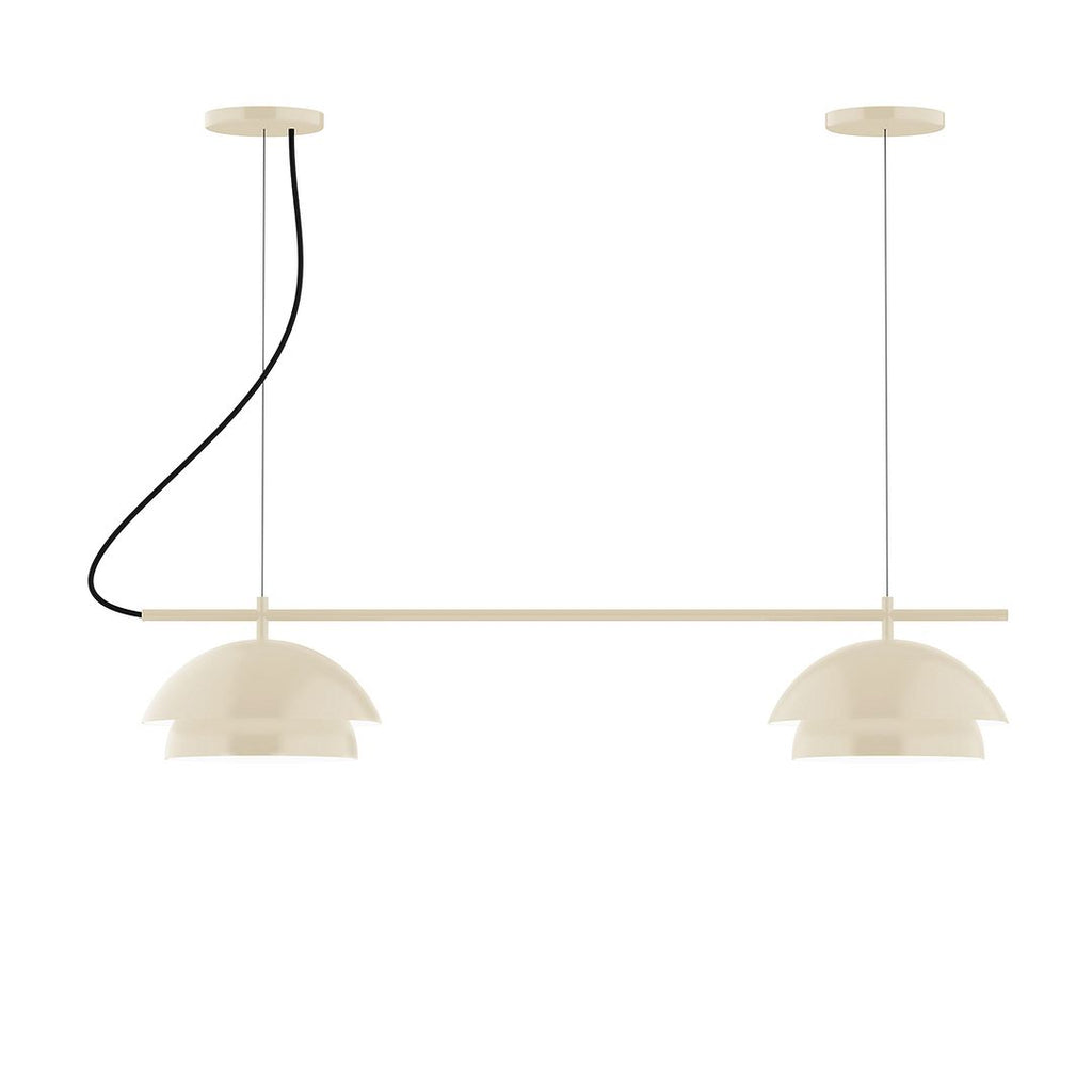 2-Light Linear Axis Chandelier, Cream - CHBX445-16