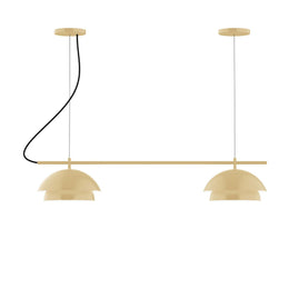 2-Light Linear Axis Chandelier, Ivory - CHBX445-17