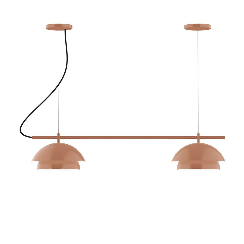 2-Light Linear Axis Chandelier, Terracotta - CHBX445-19