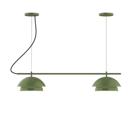 2-Light Linear Axis Chandelier, Fern Green - CHBX445-22