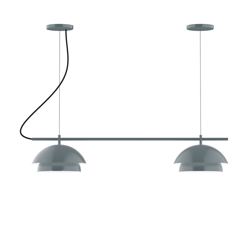 2-Light Linear Axis Chandelier, Slate Gray - CHBX445-40