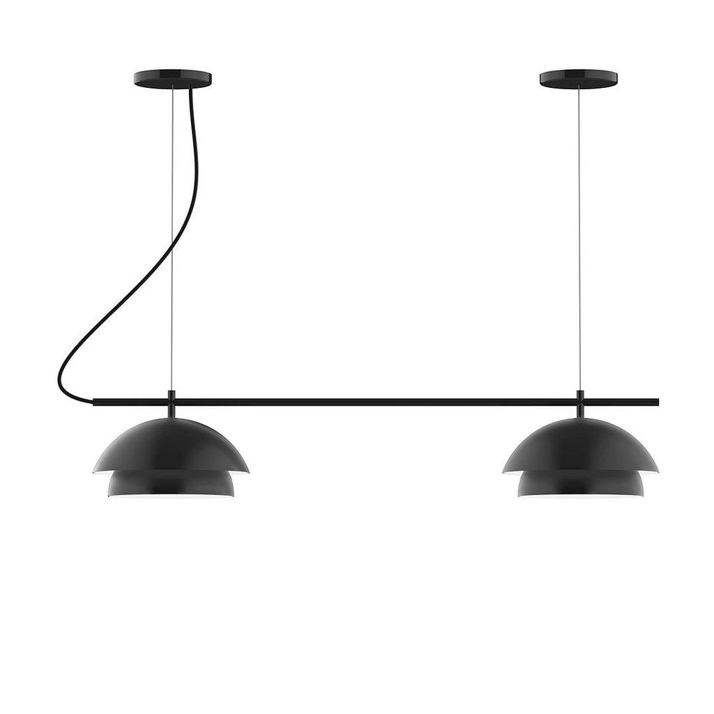 2-Light Linear Axis Chandelier, Black - CHBX445-41