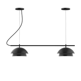 2-Light Linear Axis Chandelier, Black - CHBX445-41