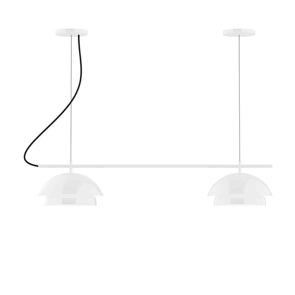 2-Light Linear Axis Chandelier, White - CHBX445-44