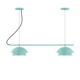 2-Light Linear Axis Chandelier, Sea Green - CHBX445-48