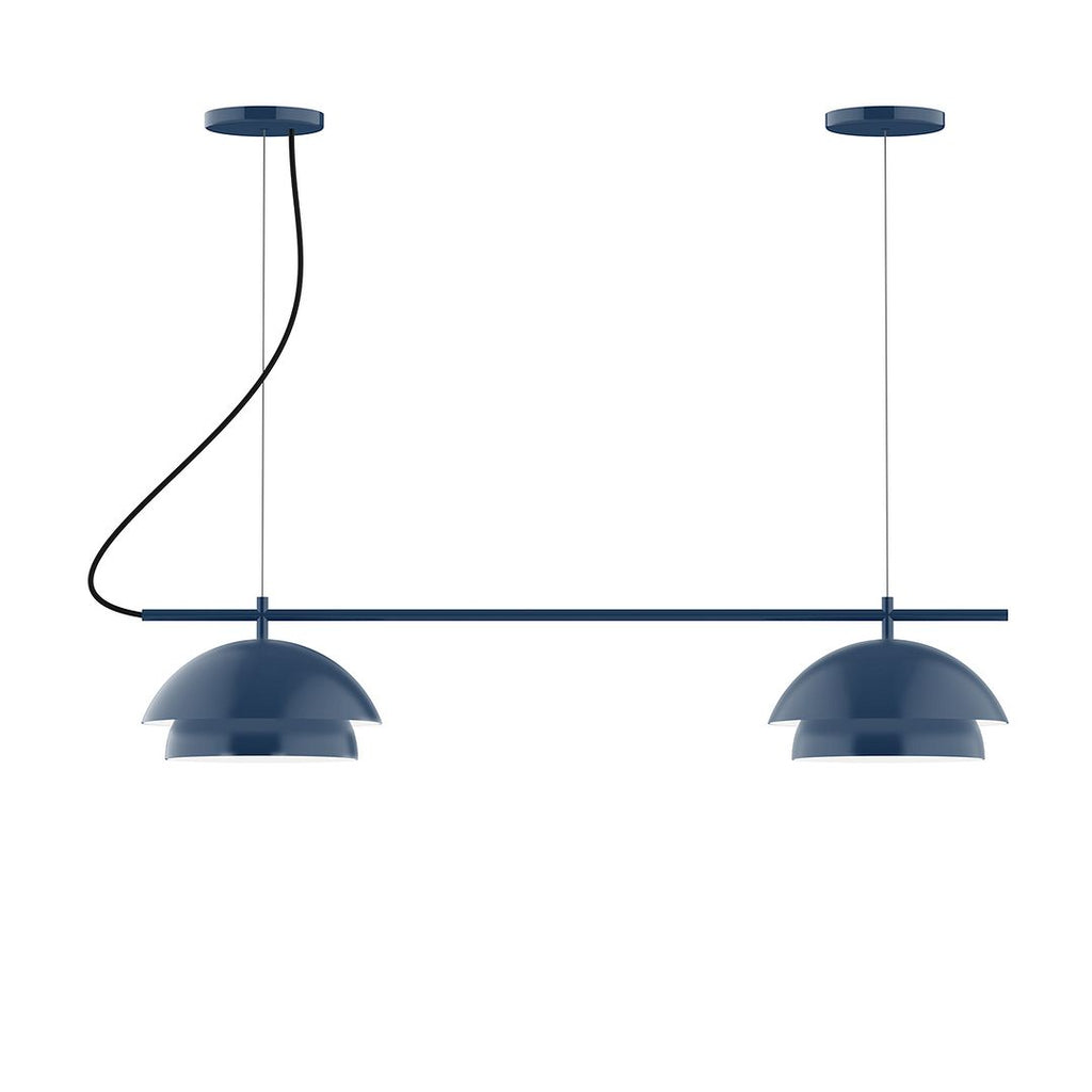 2-Light Linear Axis Chandelier, Navy - CHBX445-50