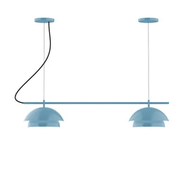 2-Light Linear Axis Chandelier, Light Blue - CHBX445-54