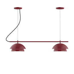 2-Light Linear Axis Chandelier, Barn Red - CHBX445-55