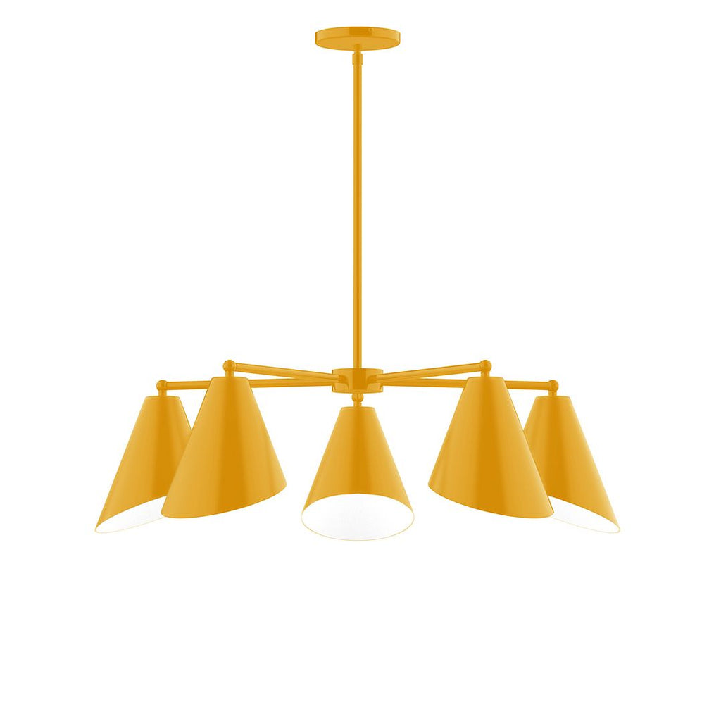 5-Light J-Series Chandelier, Bright Yellow - CHC415-21