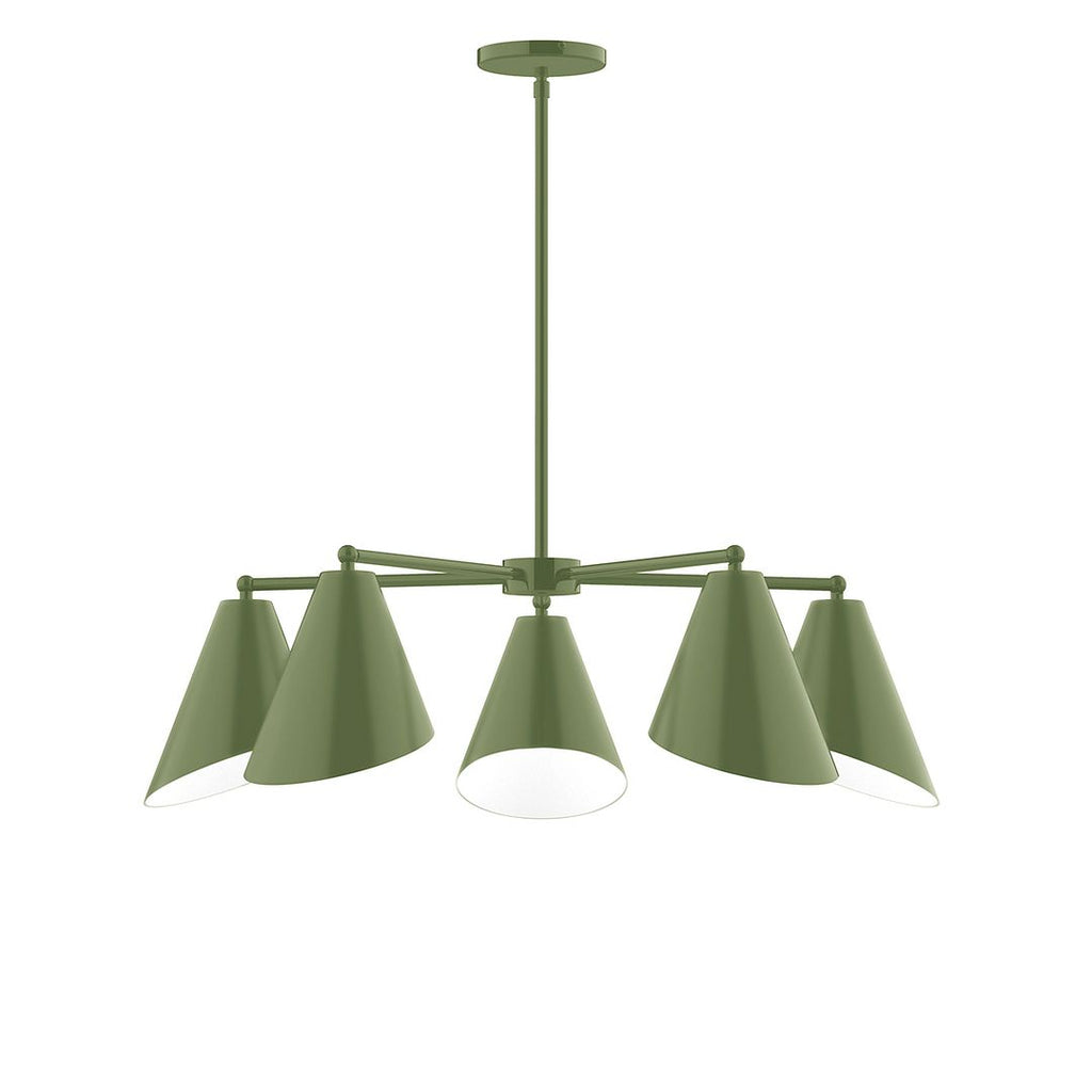 5-Light J-Series Chandelier, Fern Green - CHC415-22