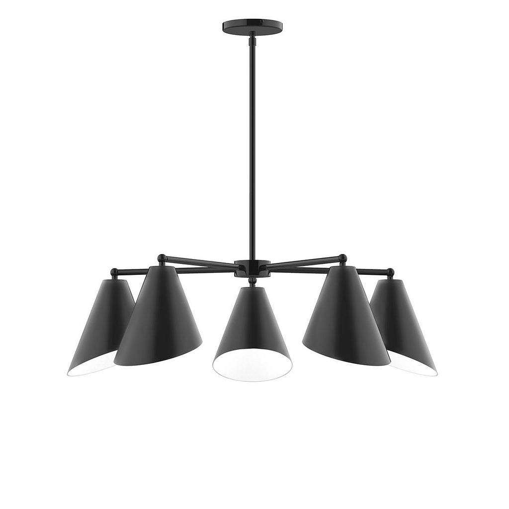 5-Light J-Series Chandelier, Black - CHC415-41